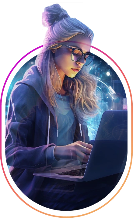 A student learning with laptop