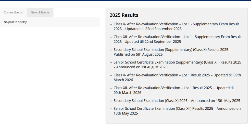 CBSE Result 2026 Website