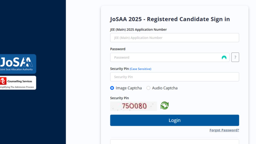 JoSAA 2026 choice filling official portal