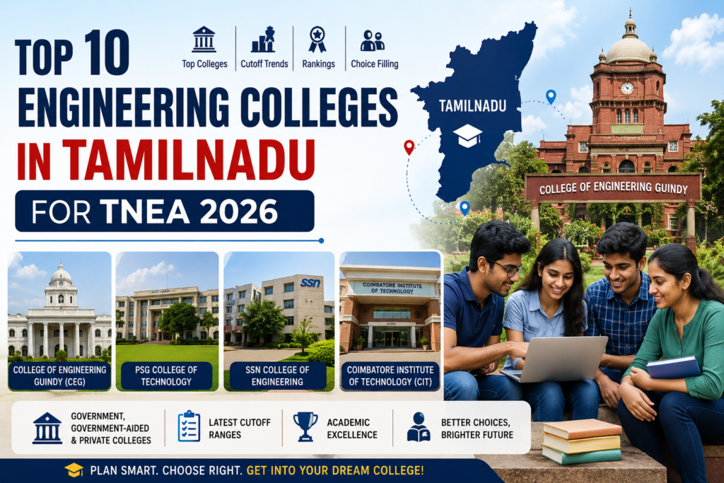 Explore the top 10 engineering colleges in Tamilnadu for TNEA 2026 and make informed choice-filling decisions.