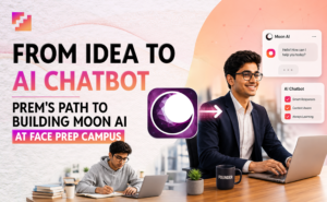 Moon AI chat interface, built by Prem at Face Prep Campus