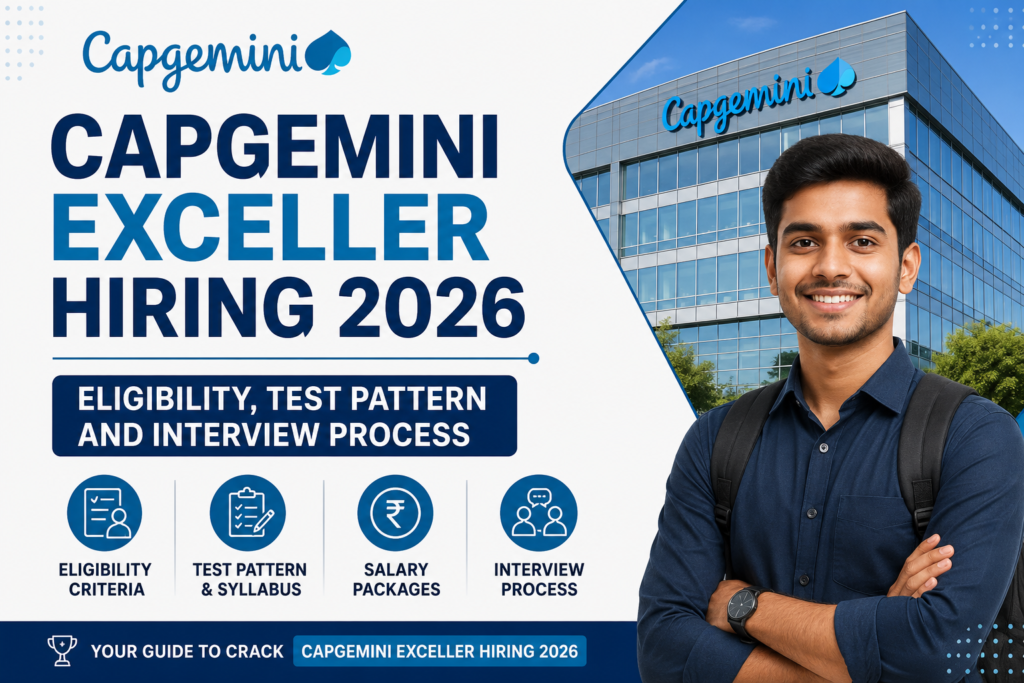 Capgemini Exceller Hiring 2026 eligibility, test pattern, and interview process.