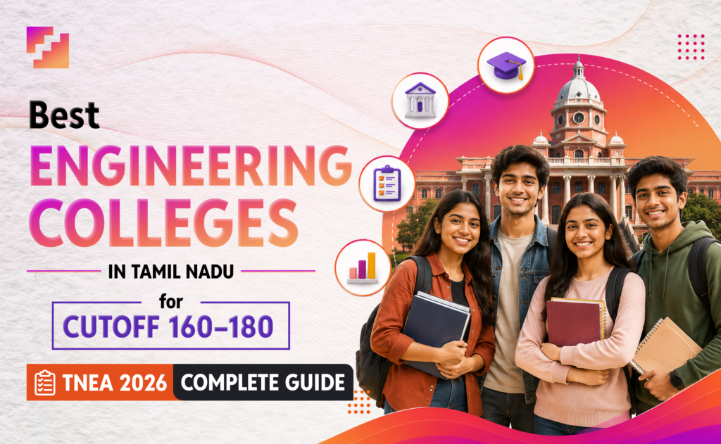 Best engineering colleges in Tamil Nadu for cutoff 160 to 180, a complete TNEA 2026 guide.