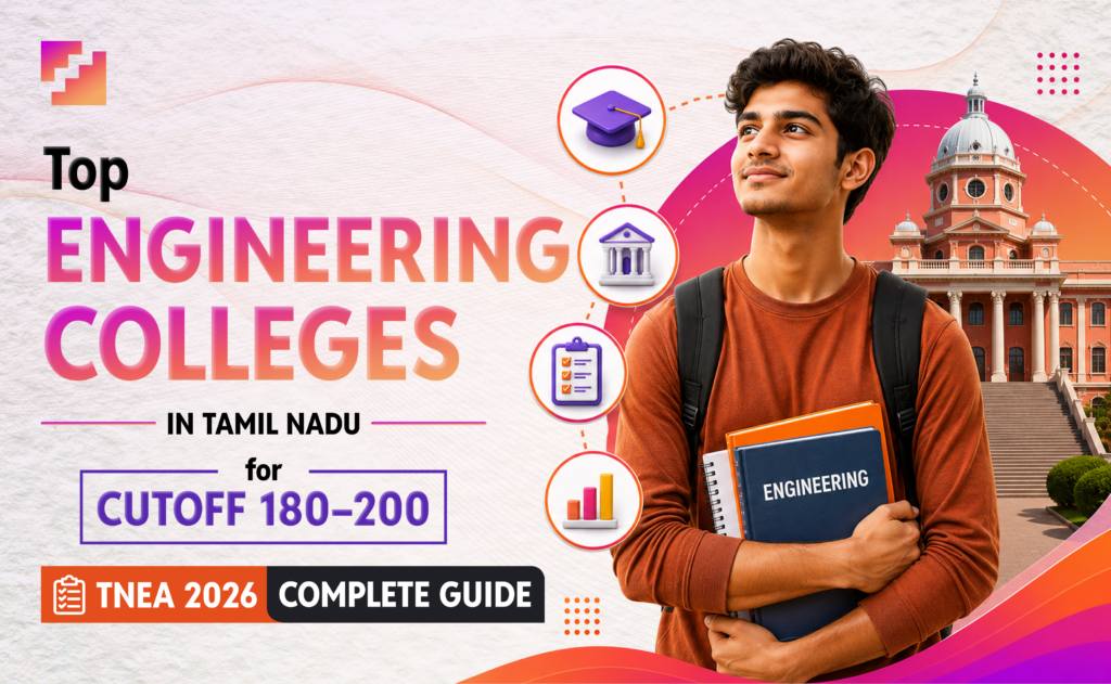 Top engineering colleges in Tamil Nadu for cutoff 180 to 200, a complete TNEA 2026 guide.