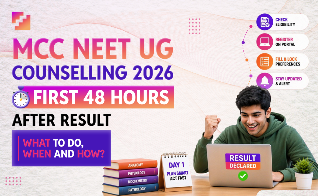 MCC NEET UG Counselling 2026; what to do in the first 48 hours after the result to convert your rank into a seat.