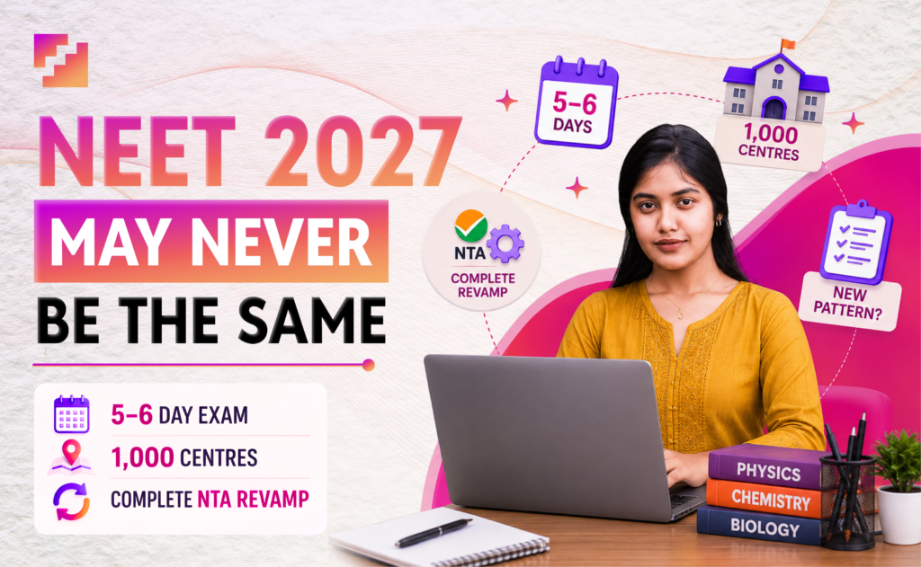 NEET 2027 may never be the same with a proposed 5 to 6 day computer based test across 1,000 centres and a complete NTA revamp.