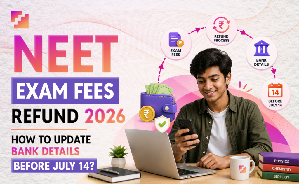 NEET exam fees refund 2026 with steps to update bank details on the portal before the July 14 deadline.