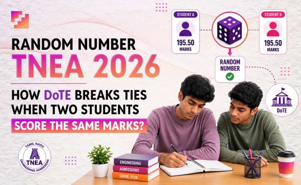 TNEA Random Number 2026 explained, how DoTE breaks ties when two students score identical cutoff marks